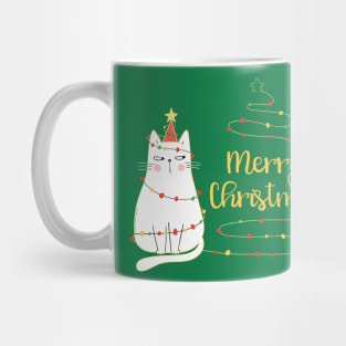 Cat Lovers Cute Holiday Cat Tree "Merry Christmas" Mug